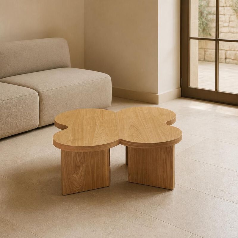 GOODSILO Modern Butterfly Shaped Coffee Table Functional Split Design Versatile Accent Table for Living Room Bedroom Office image number 2