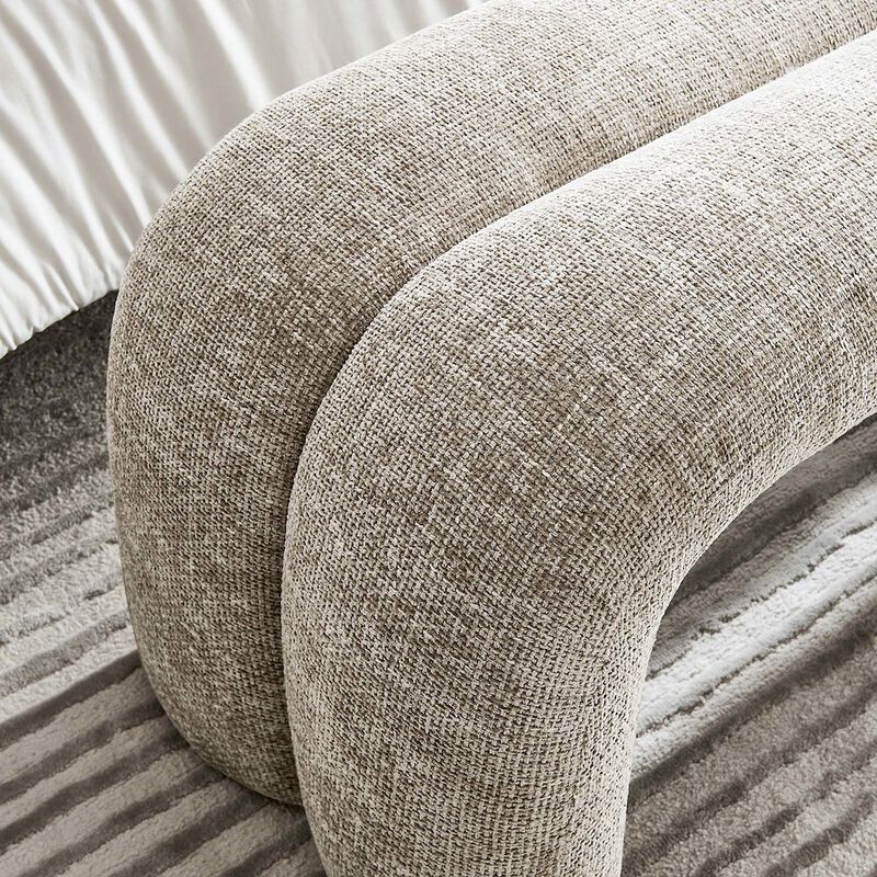 Dax 50.5" Chenille Upholstered Accent Bench image number 8