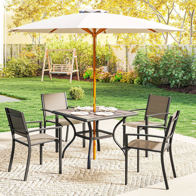Hivvago 37" Square Patio Dining Table for 4 image number 7