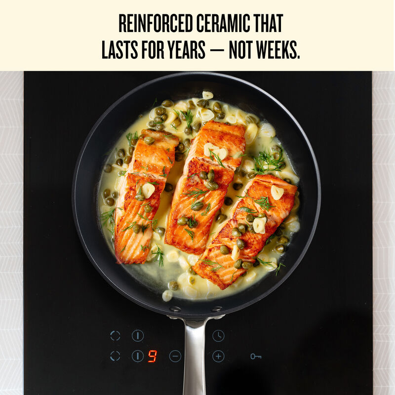 Alva Maestro Cookware Set 9-Piece Set - Nonstick Ceramic Pans and Pots - Oven Safe, Easy to Clean and Made without PFAS, PFOA & PTFE - Induction & All Stovetop Compatible with Even Heat Distribution