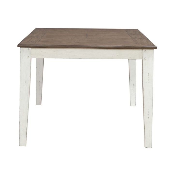 Liberty Furniture Rectangular Leg Table with Butterfly Leaf for Dining Room -Graphite & Whitestone