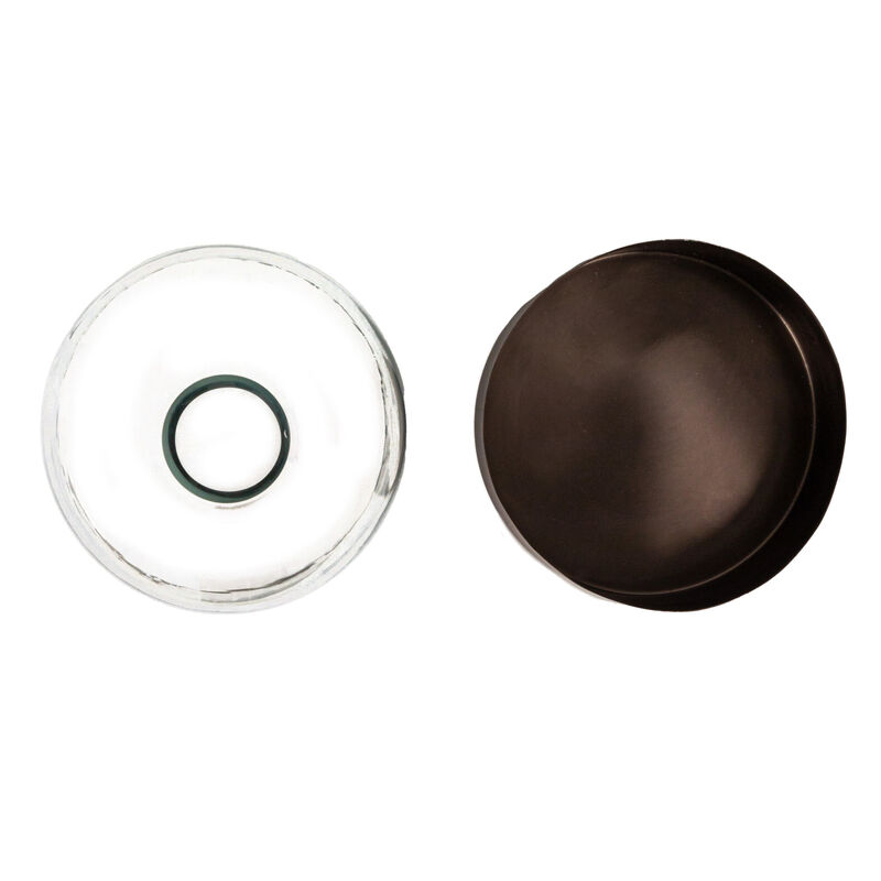 Sophisticated Glass Cloche with Metal Tray, Clear and Black Nickel image number 4