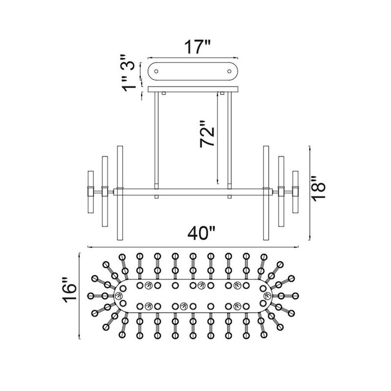 CWI Lighting Miroir 16 Light Pool Table Light With Polished Nickel Finish