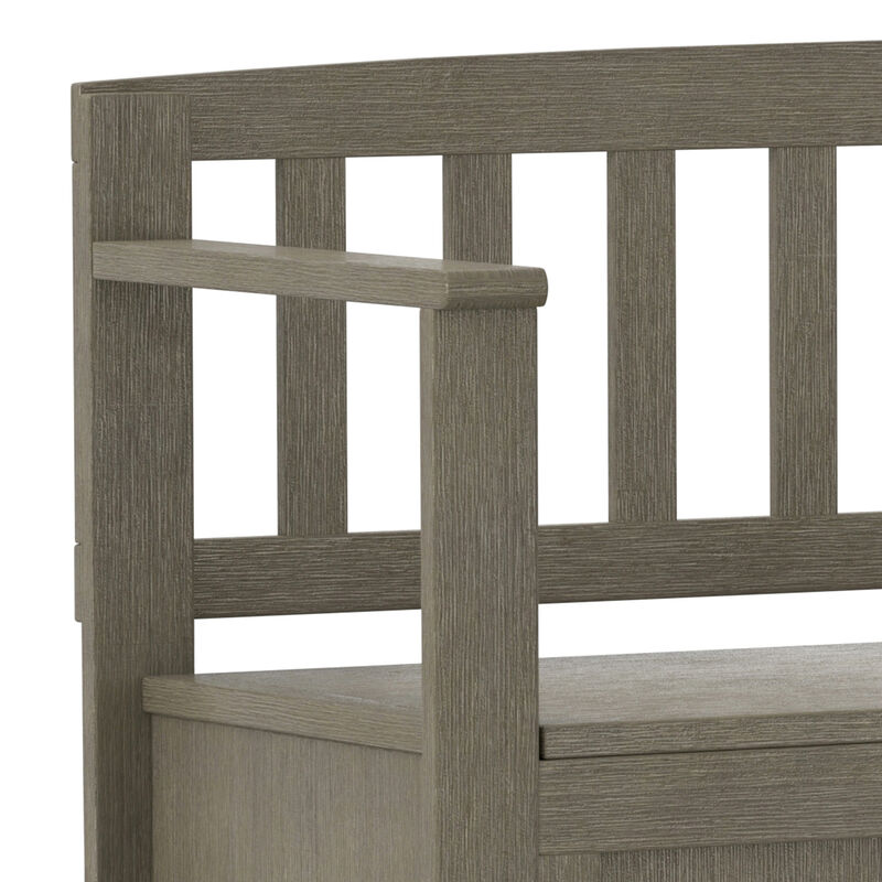 Brooklyn SOLID WOOD 48 inch Wide Contemporary Entryway Storage Bench in Farmhouse Grey
