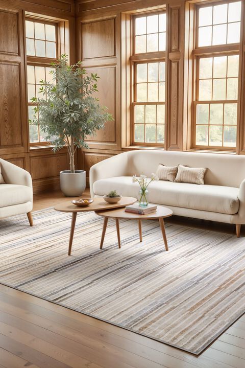 Oliver OLV06 Blue/Rust 2'3" x 7'6" Runner Rug