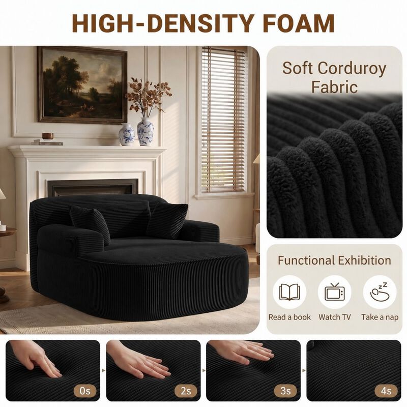 Lebdwi Modern Corduroy Oversized Accent Chair image number 7