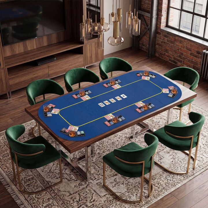Foldable Poker Table Top for 8 Players with Cup Holders and Carrying Bag