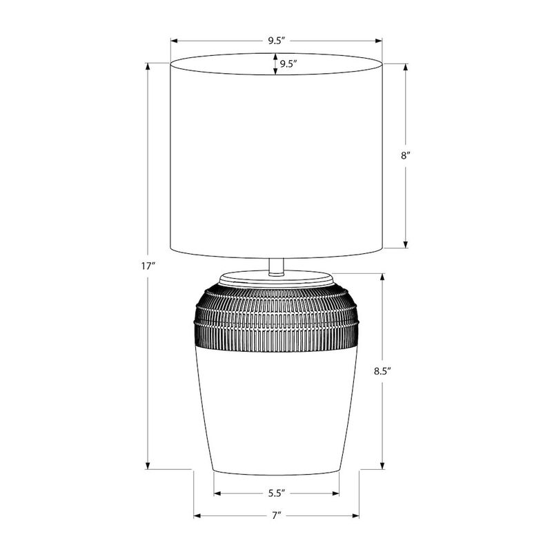 Lighting, 17"H, Table Lamp, Beige Ceramic, Ivory / Cream Shade, Contemporary