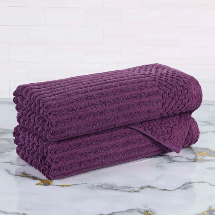 2-Piece Cotton Ribbed Bath Towel Set &ndash; Plush and Quick-Dry