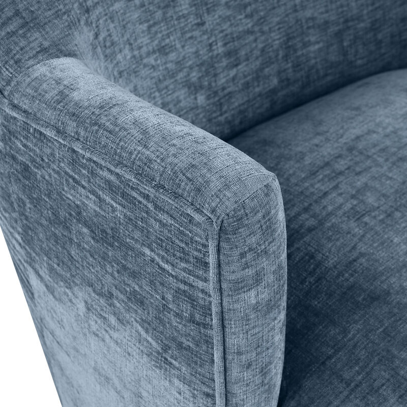 Meridian Furniture Clarita Light Blue Chenille Fabric Swivel Accent Chair image number 6