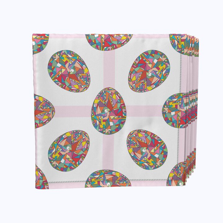 Fabric Textile Products, Inc. Napkin Set, 100% Polyester, Set of 4, Mosaic Easter Eggs