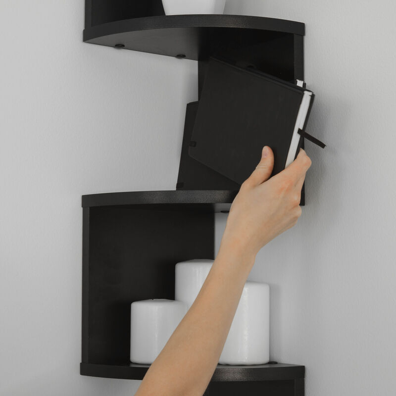 Large Laminated Corner Wall Mount Shelf