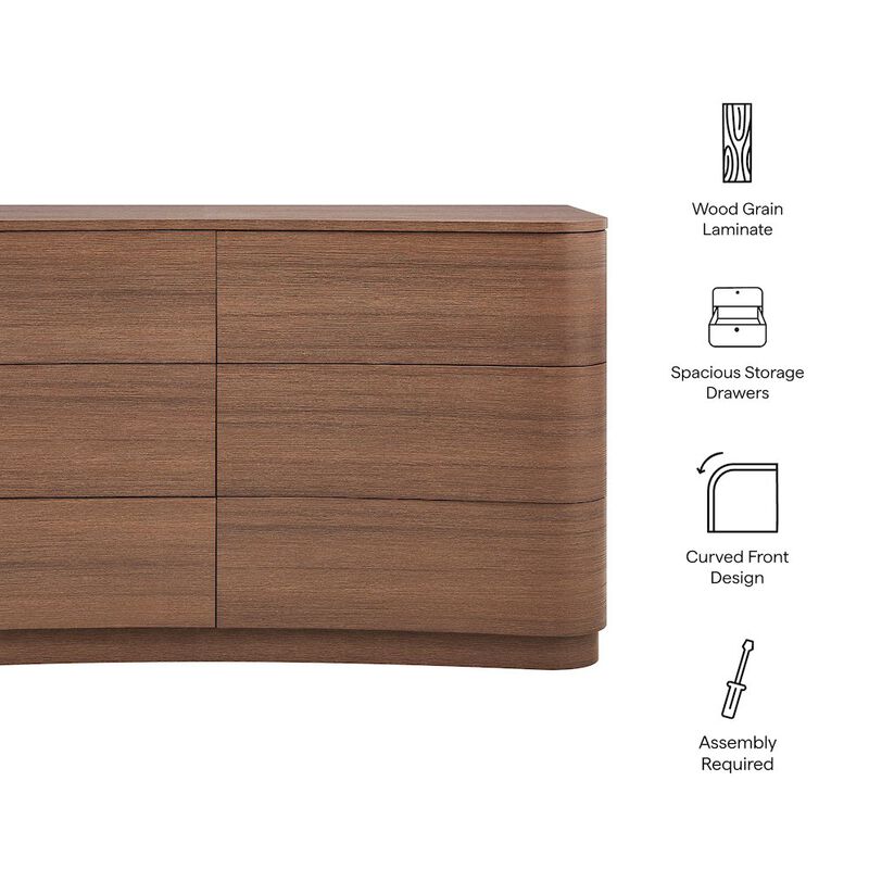 Mirae 6-Drawer Curved Dresser image number 2