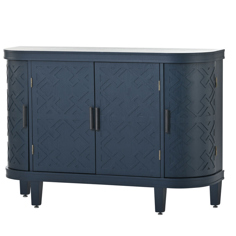 Accent Storage Cabinet Sideboard Wooden Cabinet with Antique Pattern Doors for Hallway, Entryway, Living Room, Bedroom