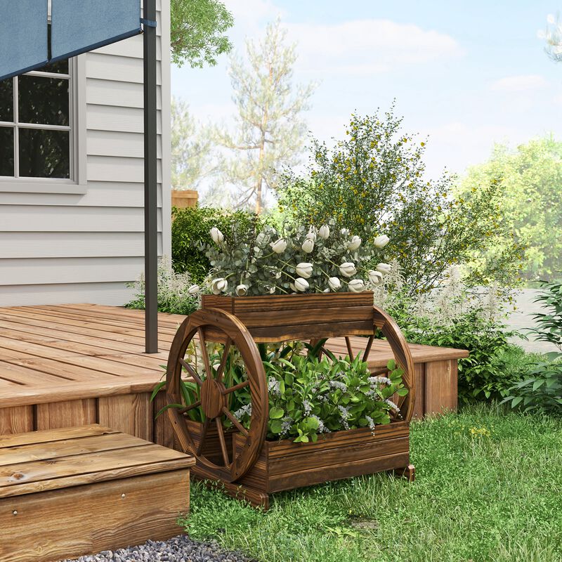 Hivvago Multi-Level Wooden Garden Planter image number 6