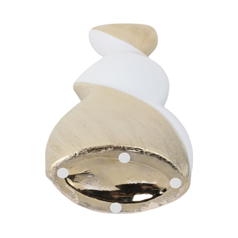 16" Twisted Vase, White/gold image number 5