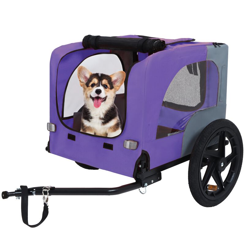 Heavy-Duty Foldable Pet/Cargo Bike Trailer-16" All-Terrain Wheels & Universal Hitch image number 2