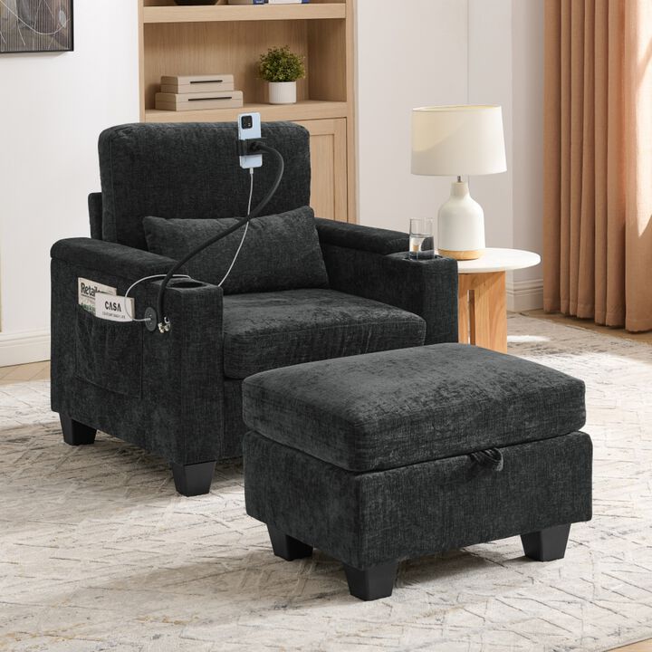 Kurtfo Chenille Accent Chair Set