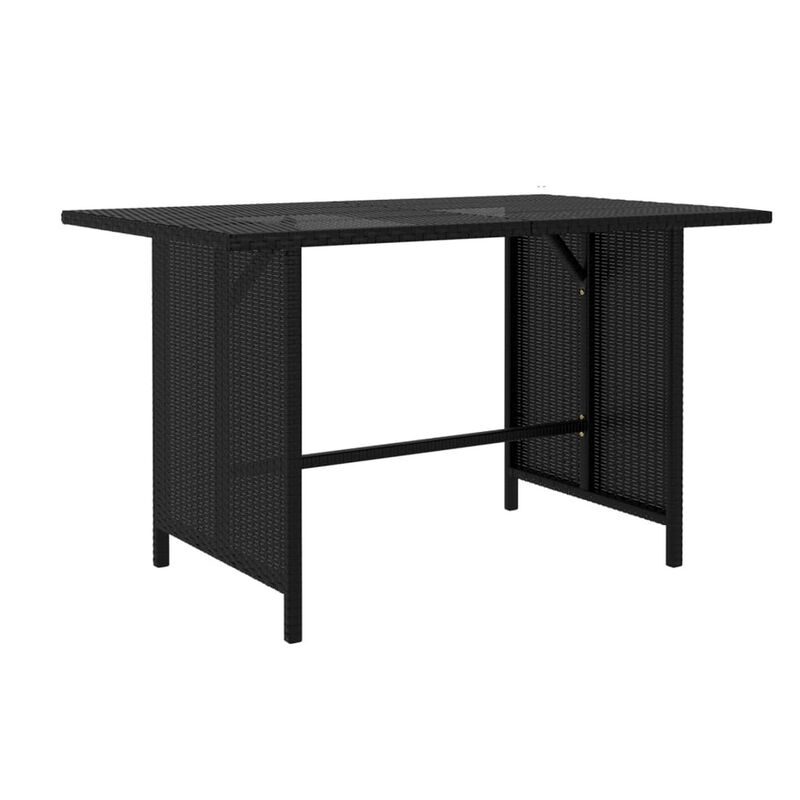 10pc Outdoor Sofa Set, White Cushions, 9 Modular Chairs, Table, Black - Benzara