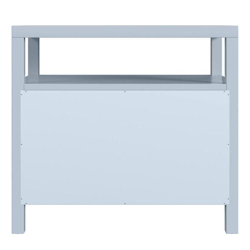 Butler Specialty Nora 28 in. W 2 Drawer Wide Nightstand with Open Shelf, Light Blue image number 5