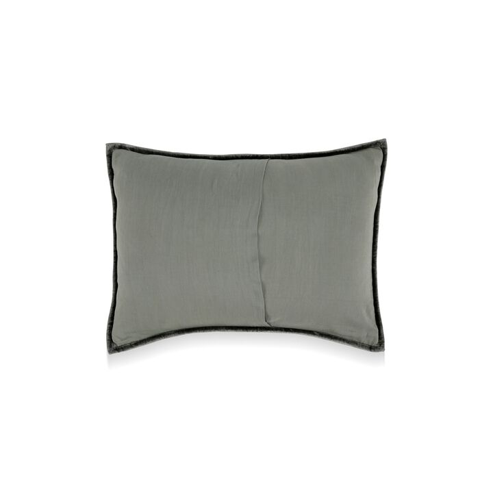 Lipa 20 x 26 Hand Stitched Standard Pillow Sham, Velvet, Quilted-Benzara