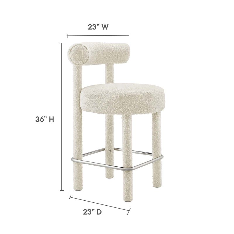 Toulouse Boucle Fabric Counter Stool image number 7