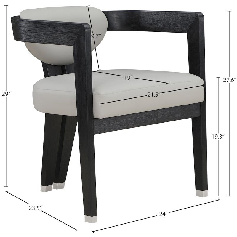 Meridian Furniture Carlyle Grey Vegan Leather Dining Chair