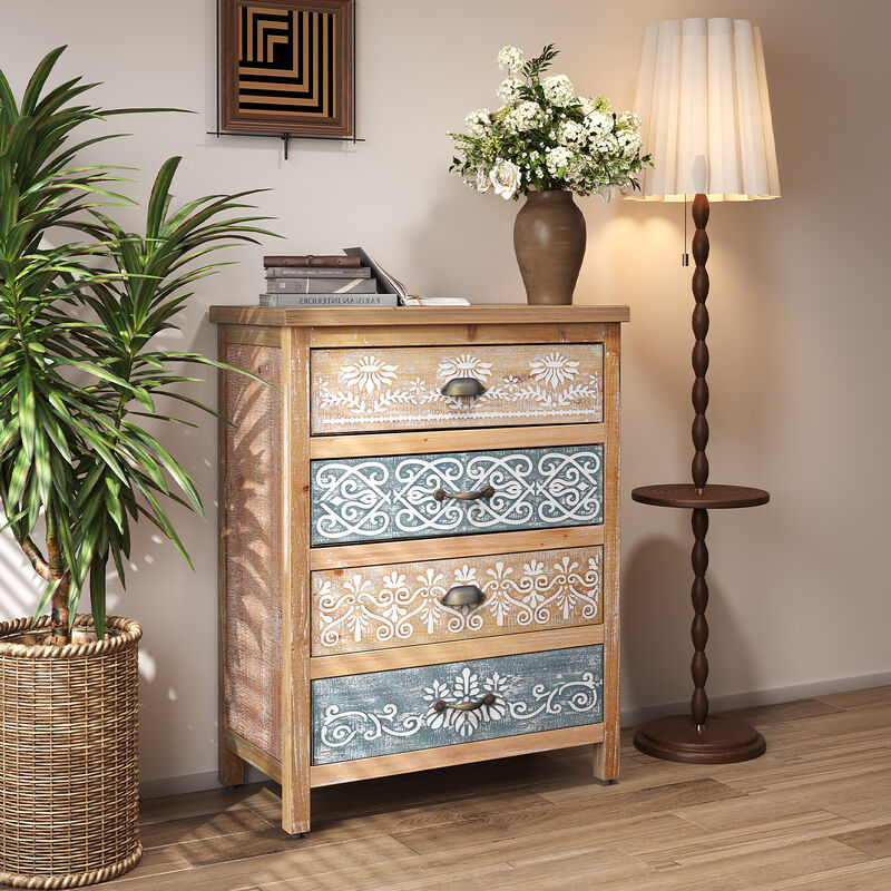 Sablam Vintage Hand-Painted 4-Drawer Dresser image number 3