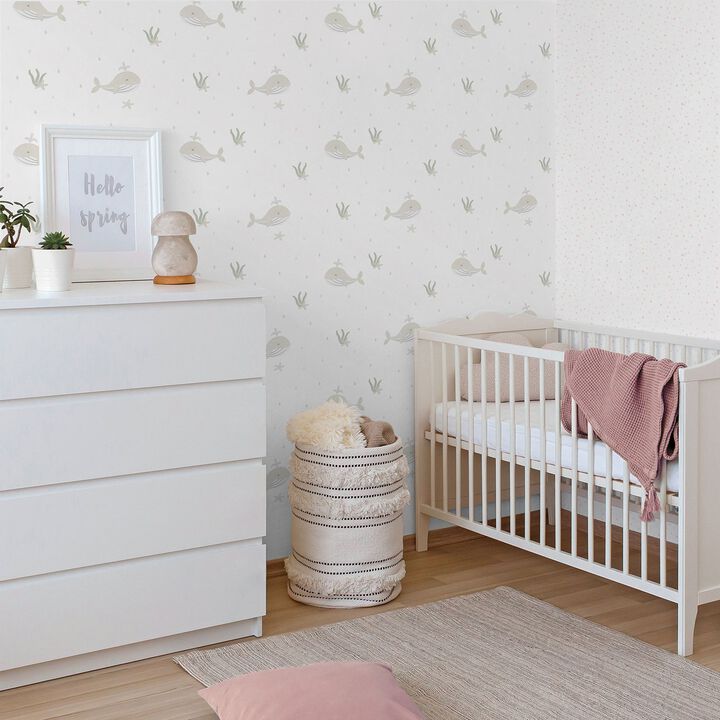 Bambino Little Whales Beige Wallpaper 281-3