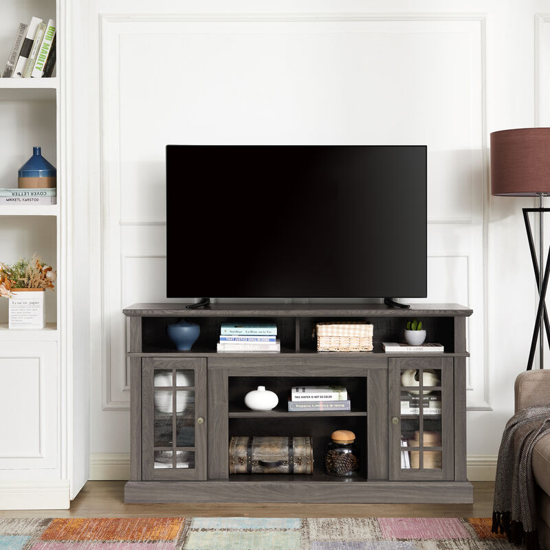 GOODSILO Classic TV Media Stand with Open and Closed Storage for 65-Inch TVs Modern Entertainment Console with Adjustable Shelves image number 3