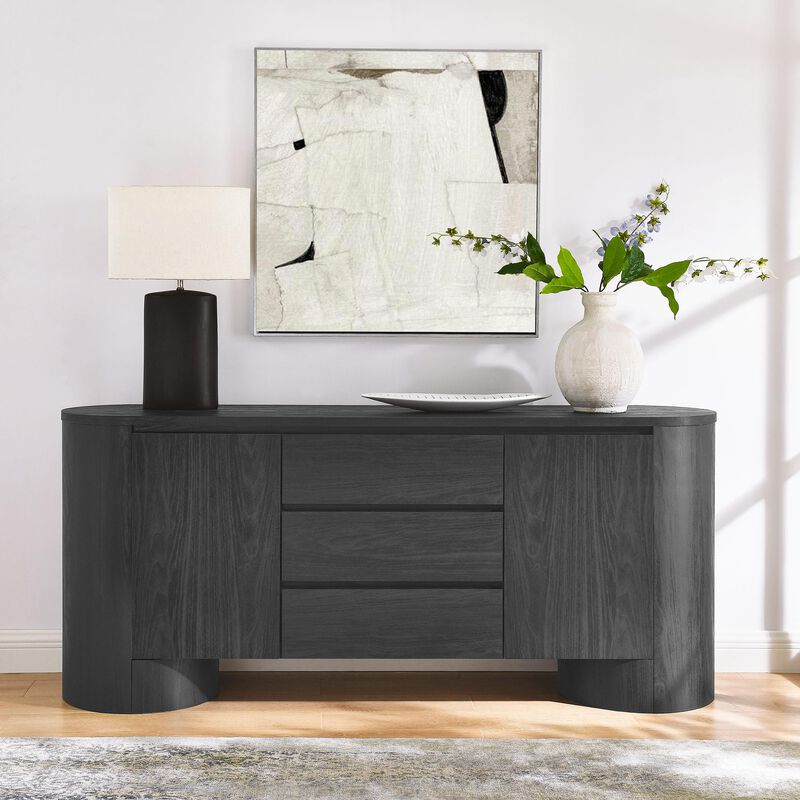 Duval 71" Rounded Sideboard Storage Cabinet image number 4