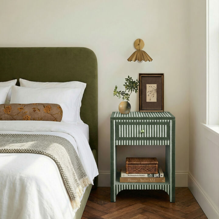 Kora Terracotta Cotton Jute Nightstand