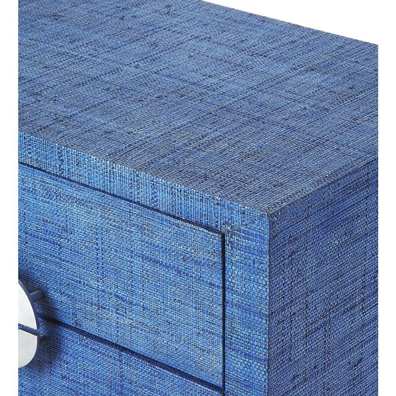 Butler Specialty Company Amelle Raffia 2-Drawer Nightstand, Blue