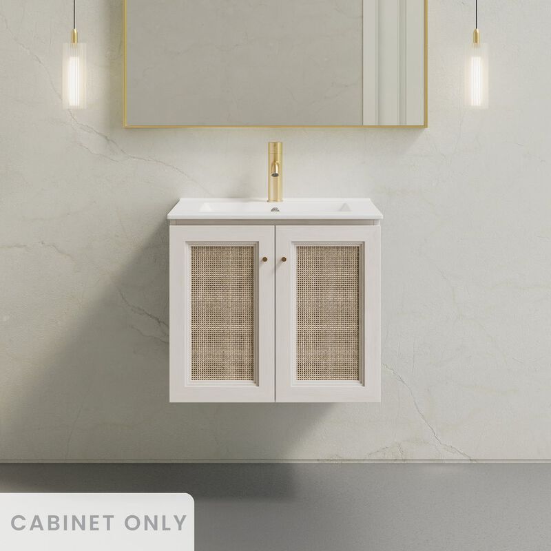 Classe 24" Wall-Mounted Bathroom Vanity in White Oak without Sink Top image number 1