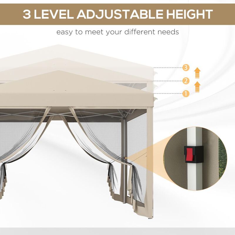 Hivvago 10x10 Pop Up Screen Tent with Adjustable Height image number 5