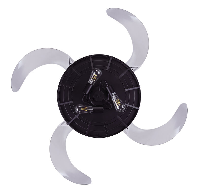 Fanaway Montclair 48" Retractable Blade Ceiling Fan with Light and Remote, Modern Fandelier Ceiling Fan, Patented Design Technology, Stronger Thicker Blades, Black with Koa Trim image number 5