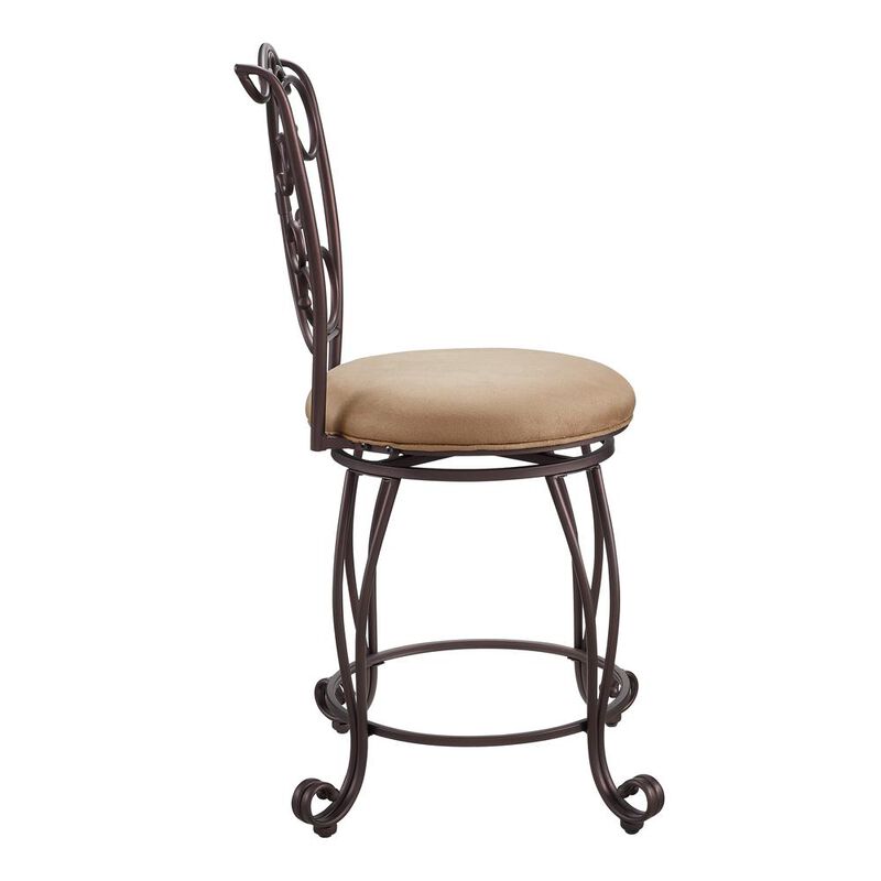 Linon Gathered Back Counter Stool 24