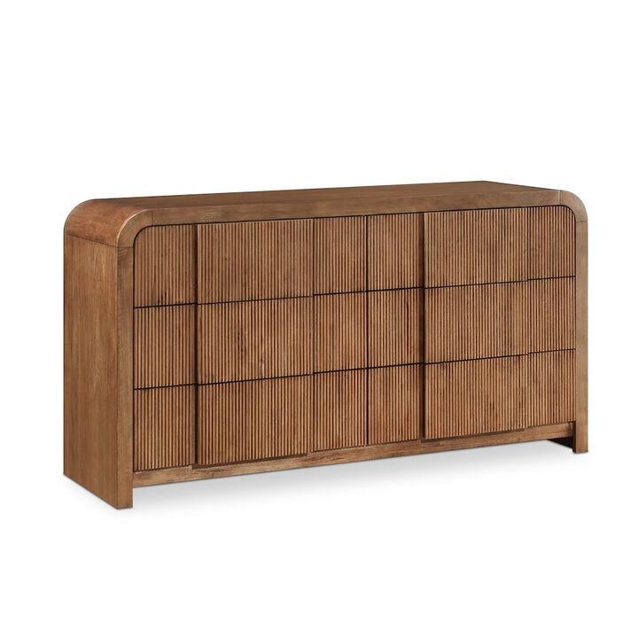 Meridian Furniture Fluted Walnut Dresser