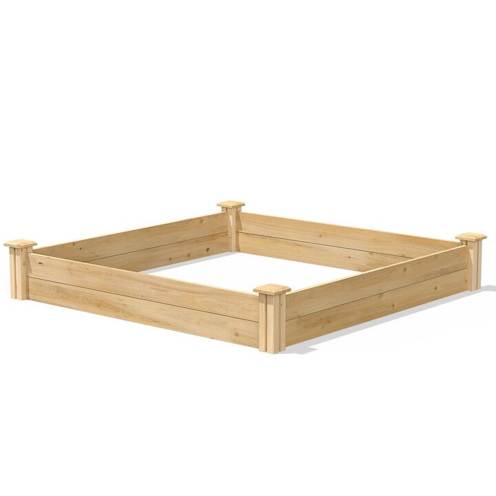 QuikFurn 4 ft x 4 ft Pine Wood Raised Garden Bed - Made in USA