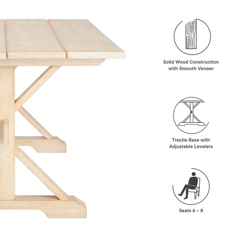 Windchime 71" Wood Dining Table image number 1
