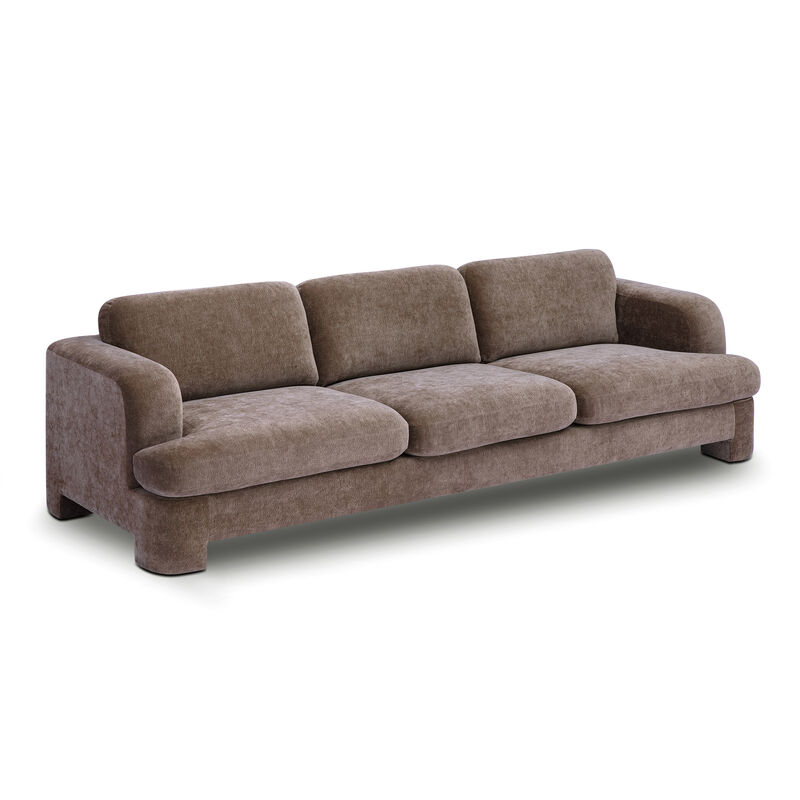 Halsey Brown Textured Fabric Sofa image number 1