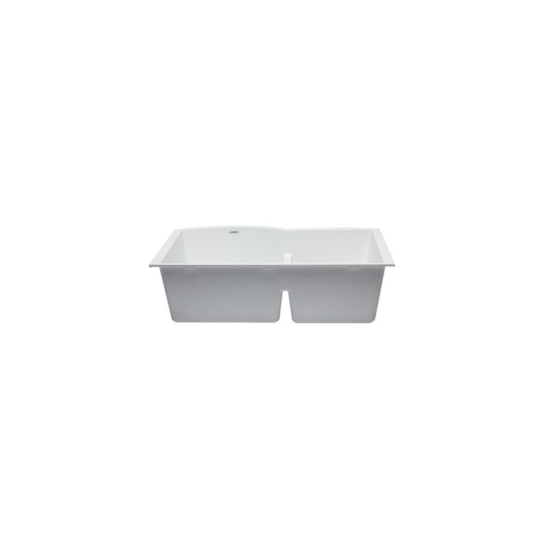 ALFI brand White 33 Double Bowl Undermount Granite Composite Kitchen Sink image number 4
