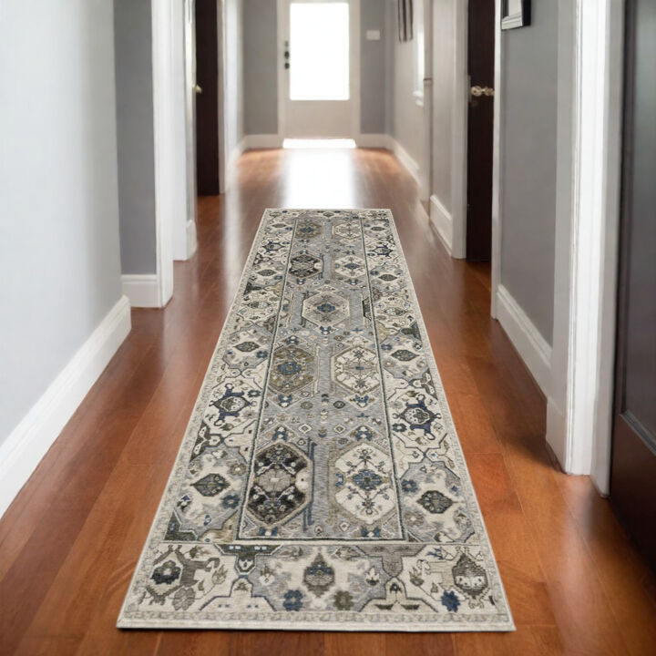 HomeRoots Oriental Area Rug With Fringe