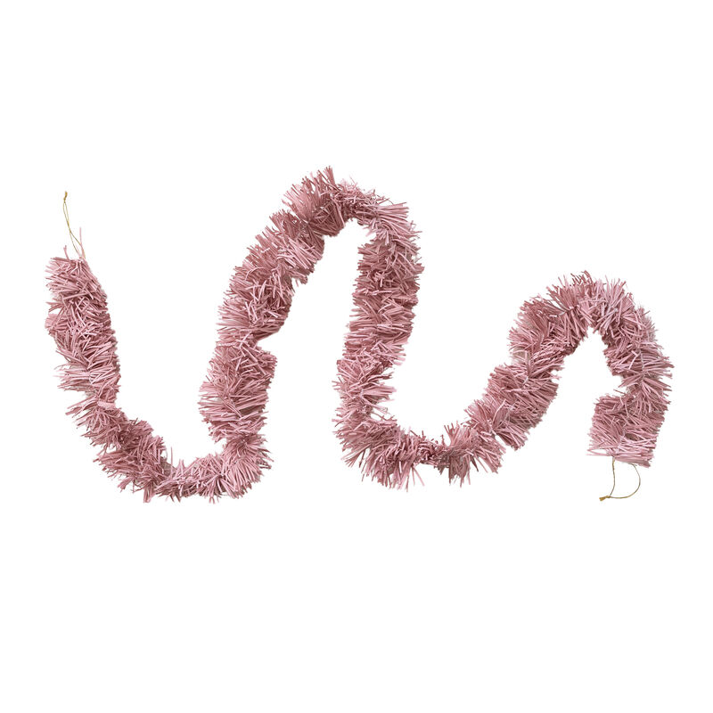 Pink Tinsel Garland in Recycled Paper with Metallic Accents image number 0