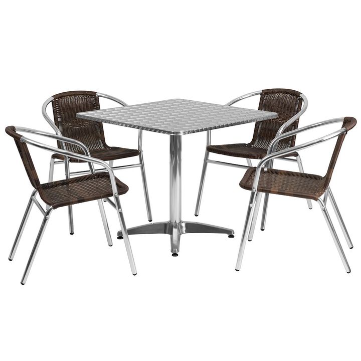 31.5SQ Aluminum Table Set