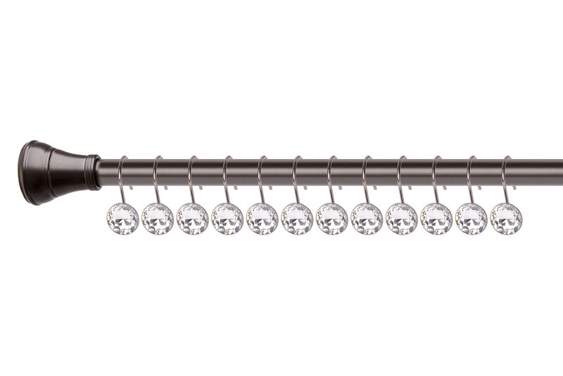 Utopia Alley Rust-Resistant Metal Shower Curtain Hooks with Large Crystal, Set of 12 image number 2