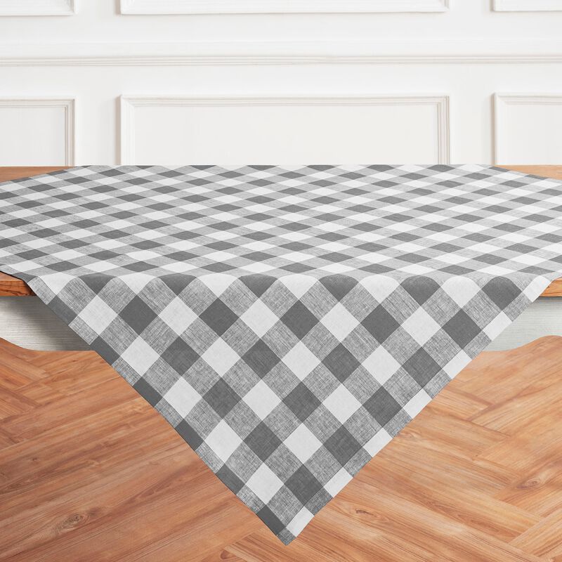 Linen Table Throw - Buffalo Check