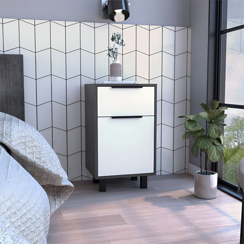 Contemporary Smokey Finish Nightstand &ndash; Stylish Bedroom Accent image number 1