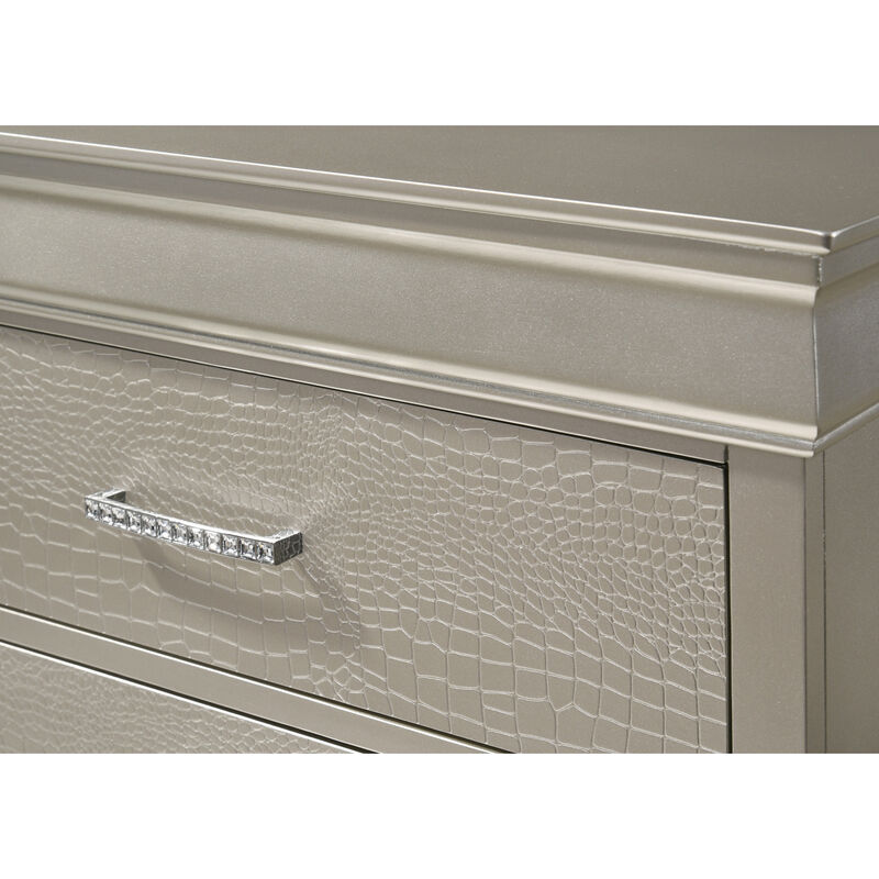 Streamdale Champagne Diamond-Tuft Nightstand image number 3