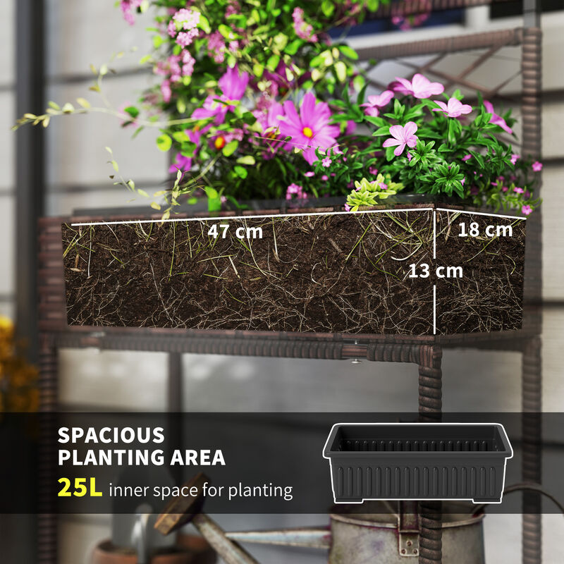 Hivvago Freestanding Raised Planter with Wicker Trellis image number 3
